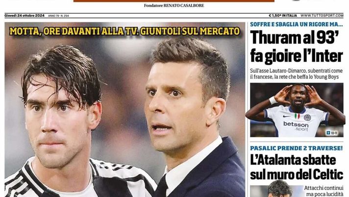 prima pagina tuttosport oggi