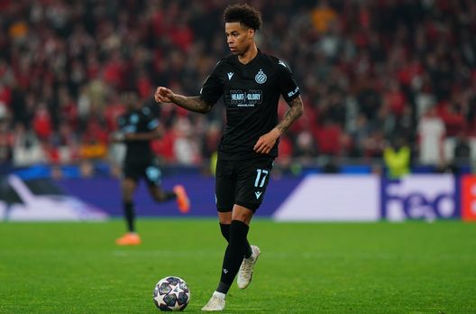 LISBON, PORTUGAL - MARCH 7: Tajon Buchanan of Club Brugge KV in action during the Round of 16 Second Leg - UEFA Champions League match between SL Benfica and Club Brugge KV at Estadio da Luz on March 7, 2023 in Lisbon, Portugal. (Photo by Gualter Fatia/Getty Images)