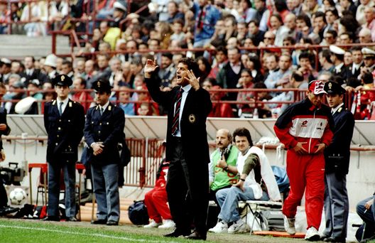 30 Apr 1996: AC Milan Coach Fabio Capello shouts to the players during a Serie A match. AC Milan won the Scudetta. Mandatory Credit: Allsport UK /Allsport Fabio Capello