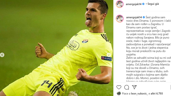Gojak saluta la Dinamo: “Per 6 anni mi avete regalato la vita più bella del mondo” Gojak saluta la Dinamo: “Per 6 anni mi avete regalato la vita più bella del mondo” - immagine 1