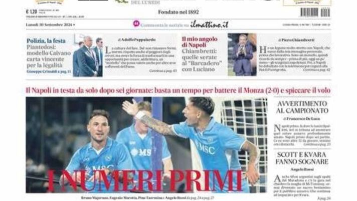 prima pagina il mattino oggi