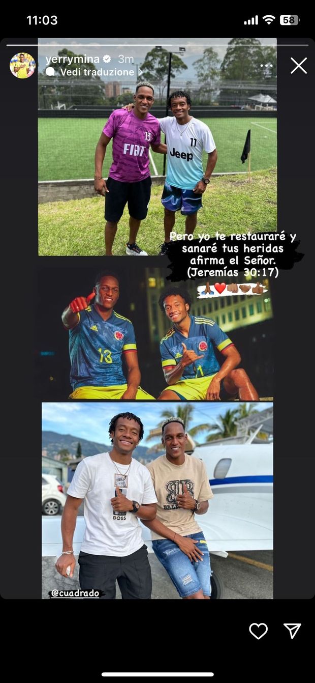 FOTO – Cuadrado si opera e arriva il sostegno dell’amico Mina- immagine 2