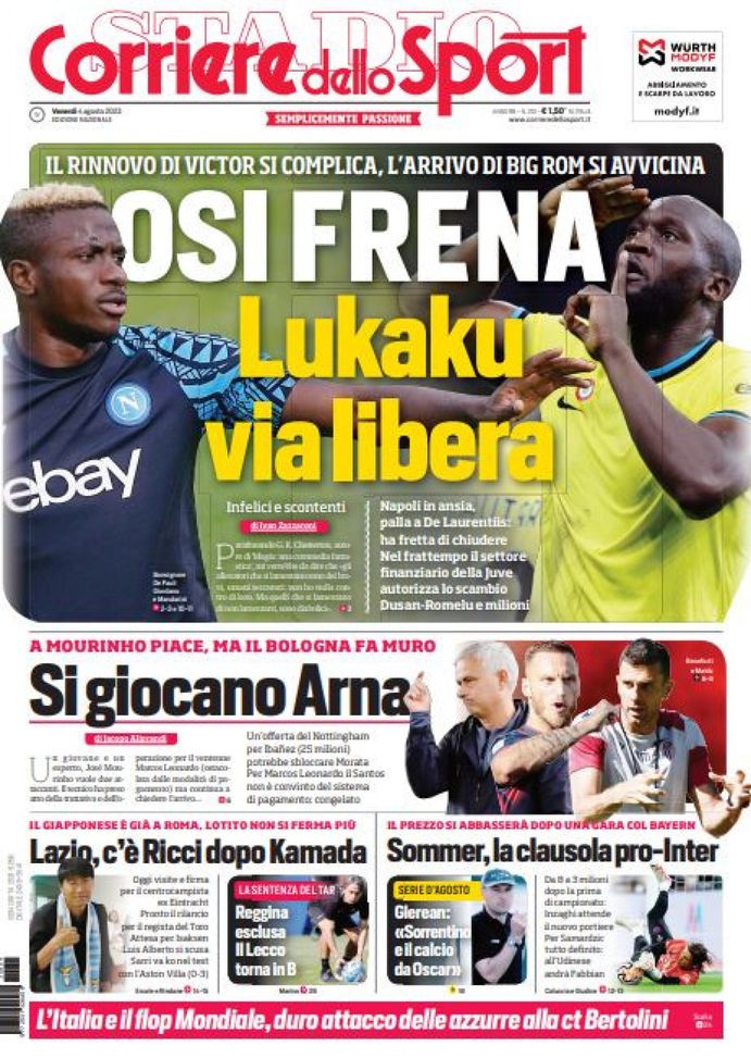 EDICOLA CDS – Sommer, la clausola pro-Inter: per Samardzic tutto definito - immagine 1