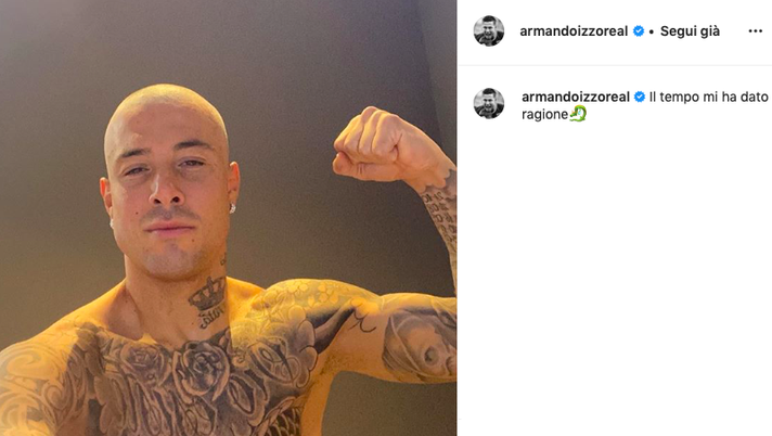 Izzo si rasa a zero, ecco il nuovo look: “M’è partut’a cap” izzo