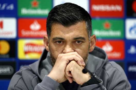 LIVERPOOL, ENGLAND - APRIL 08: Sergio Conceicao manager of FC Porto reacts during the FC Porto Press Conference ahead of there UEFA Champions League Quarter Final First Leg against Liverpool FC tomorrow at Anfield on April 08, 2019 in Liverpool, England. (Photo by Jan Kruger/Getty Images) Conceicao