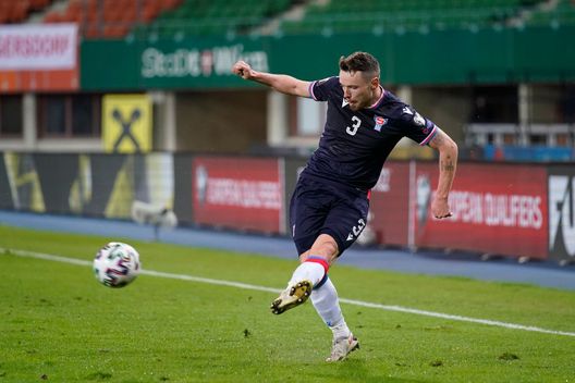 Viljormur Davidsen, giocatore delle Fær Øer. (Foto di Christian Hofer/Getty Images) Sorpresa Isole Fær Øer: tre vittorie di fila e speranza play-off ancora viva- immagine 2