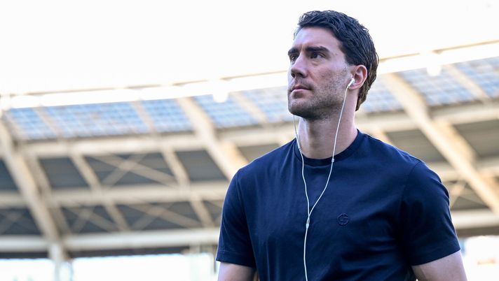 TURIN, ITALY - MAY 24: Dusan Vlahovic of Juventus before the Serie A match between Torino FC and Juventus FC at Stadio Olimpico di Torino on May 24, 2026 in Turin, Italy. (Photo by Daniele Badolato - Juventus FC/Juventus FC via Getty Images) vlahovic juventus