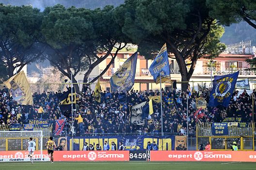 Tifosi della S.S. Juve Stabia durante la partita di Serie B tra la S.S. Juve Stabia e Cosenza Calcio allo Stadio Romeo Menti Serie B, dentro o fuori: si decide tutto negli ultimi 90 minuti- immagine 2