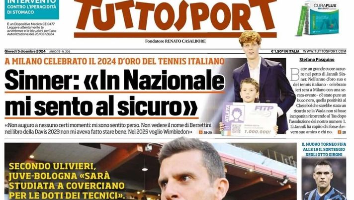 prima pagina tuttosport oggi