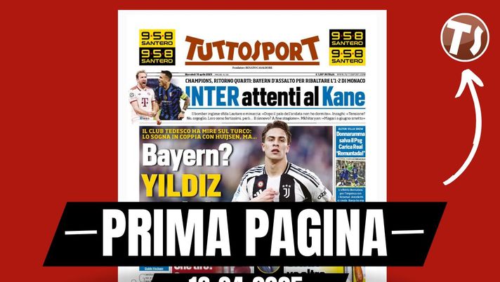 Tuttosport, la prima pagina di oggi, mercoledì 16 aprile 2025 Prima pagina Tuttosport: 'Il Milan e Tare verso il sì'