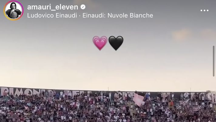 Palermo-Feralpisalò, Amauri su Instagram: “Bello vedere lo stadio così vivo” - immagine 1