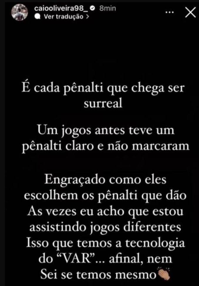 Classico Nacional, “Rigore surreale”: l’attaccante del San Paolo posta l’accusa e poi la cancella…- immagine 2