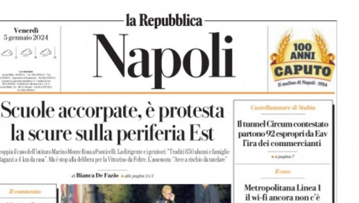 prima pagina la repubblica napoli