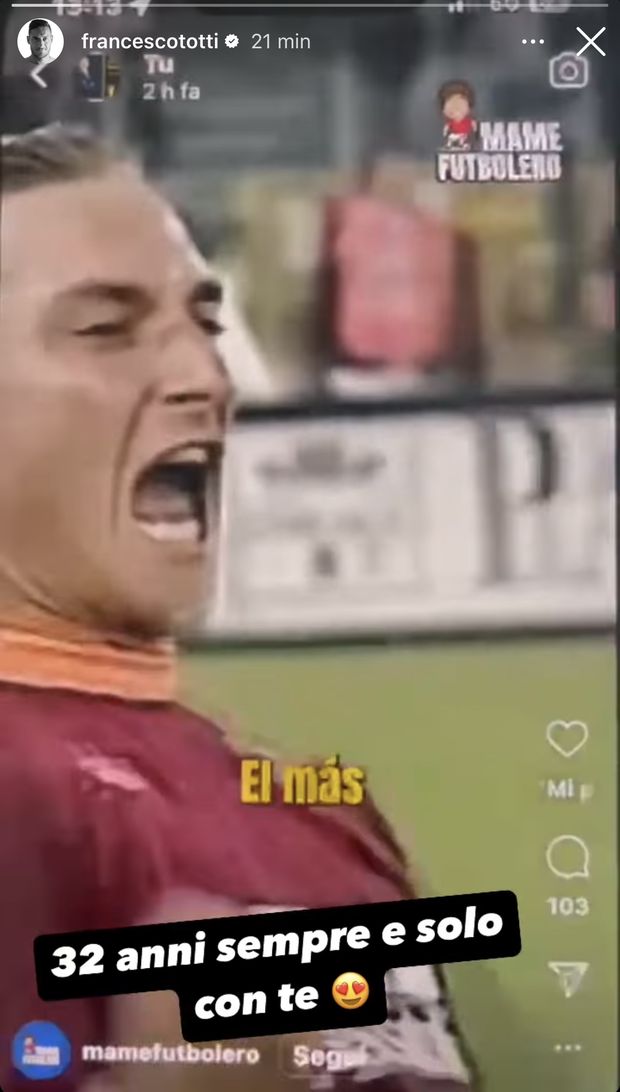 Totti celebra i 32 anni dall’esordio con la Roma: “Sempre e solo con te”- immagine 2