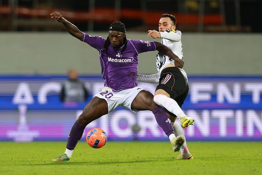 L'enorme lavoro di Moise Kean. (Photo by Gabriele Maltinti/Getty Images) Tra Fiorentina e Juventus arriva un pari inutile: nessuna voglia, nessuna pazzia- immagine 4
