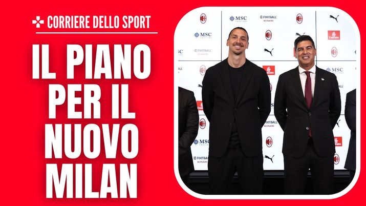 Paulo Fonseca (allenatore AC Milan) qui durante una conferenza stampa con Ibrahimovic e la dirigenza | (Getty Images) Paulo Fonseca AC Milan allenatore Conferenza stampa Ibrahimovic dirigenza