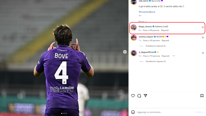 Bove su instagram: “Il 4, il 52, il cerchio della vita”. E l’agente punge… - immagine 1