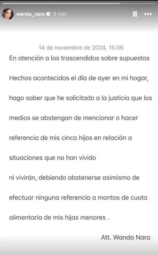 Wanda Nara risponde ad Icardi e ai media: “Ho chiesto al Dipartimento di Giustizia di…”- immagine 2