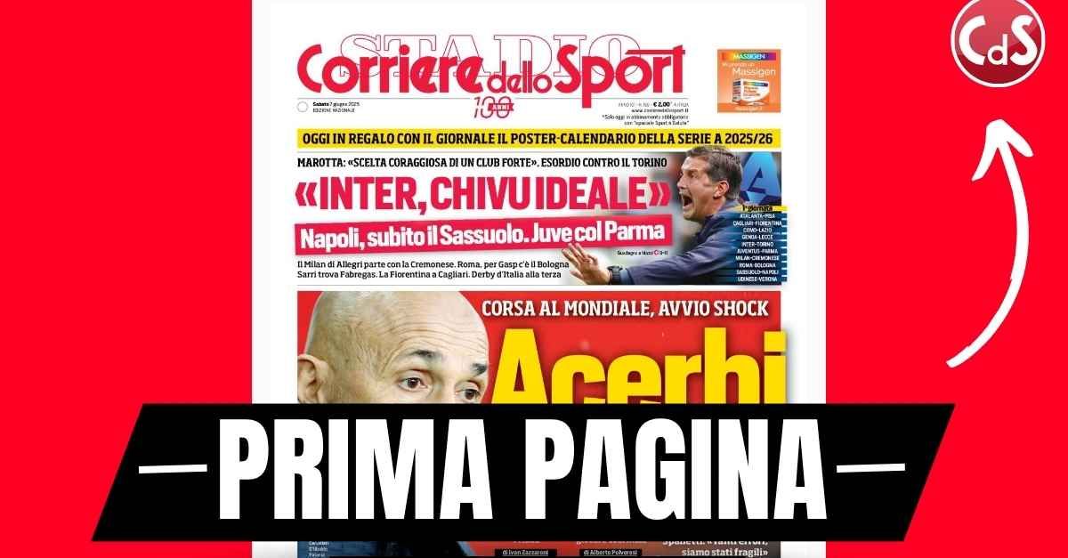 Prima pagina Corriere dello Sport: “Corsa al Mondiale, avvio shock” Prima pagina Corriere dello Sport: “Corsa al Mondiale, avvio shock”