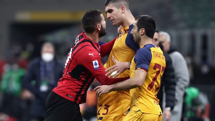 Theo Hernandez e Mancini, difensori di Milan e Roma