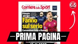 Prima pagina Corriere dello Sport: “Fanno sul serio: comandano Inter e Roma. Primato per due”