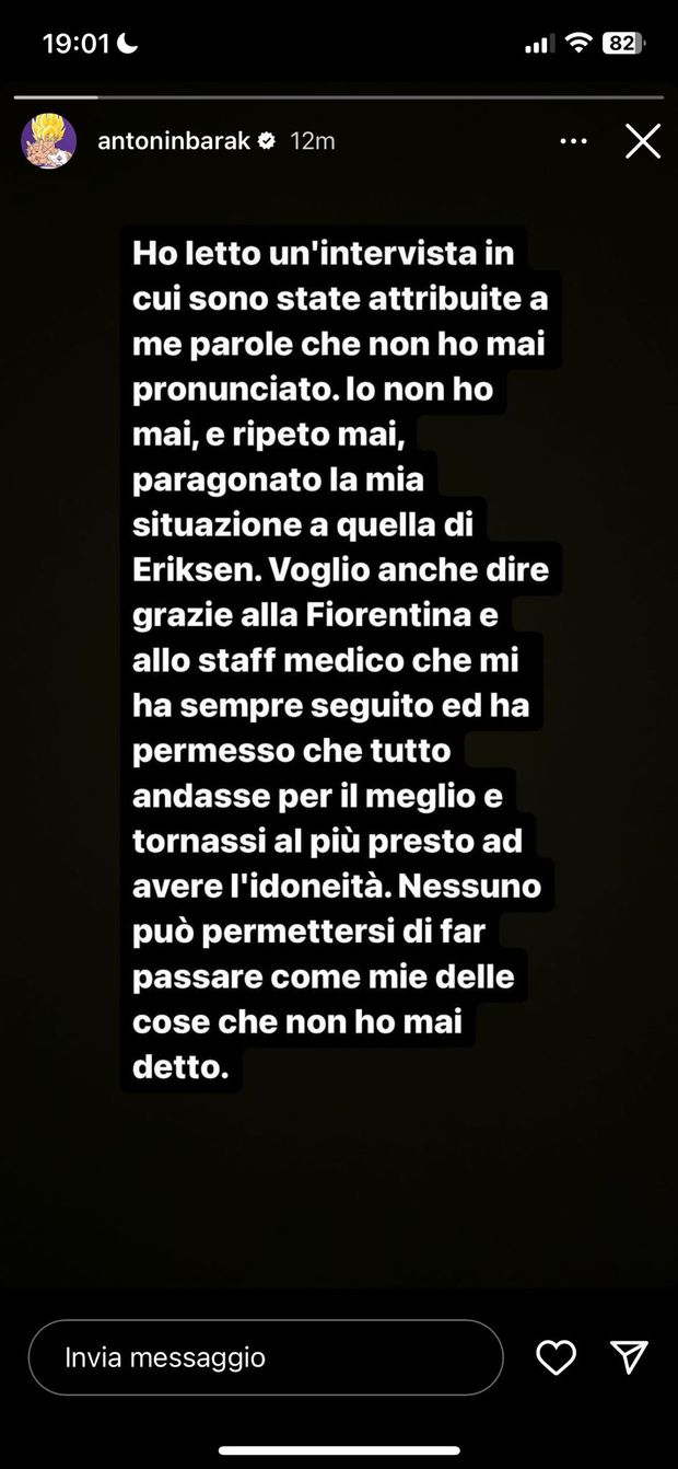 FOTO – Anche Barak smentisce: “Mai paragonato la mia situazione a Eriksen”- immagine 2