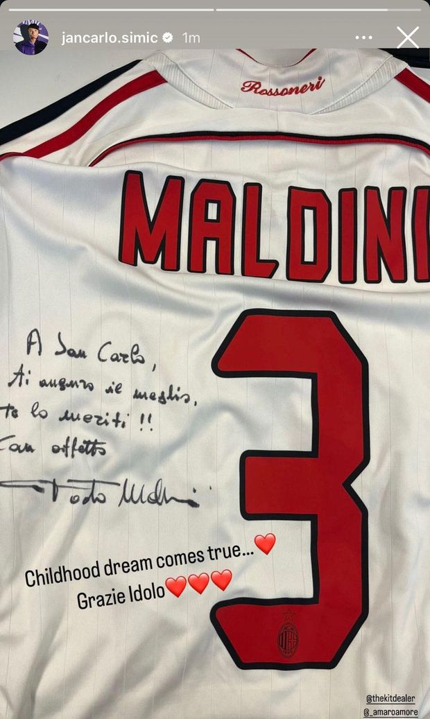 Ex Milan, Simic riceve un regalo speciale: e il protagonista è … Paolo Maldini- immagine 2