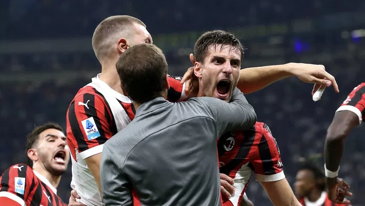 esultanza gol Matteo Gabbia AC Milan derby Inter-Milan 1-2 Serie A 2024-2025