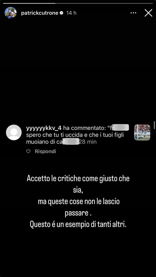 Cutrone sbaglia un rigore decisivo. Ad un commento social non ci sta e risponde- immagine 2