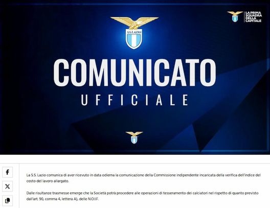 UFFICIALE / Per la Lazio confermato mercato a saldo zero: si vende e poi si compra- immagine 3