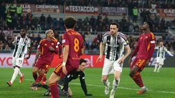 Roma-Juve 3-3, Gatti riacciuffa i giallorossi all’ultimo respiro: il Napoli allunga
