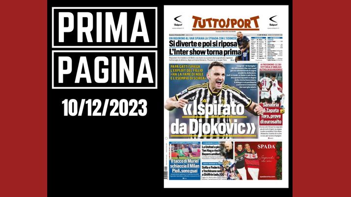 Prima pagina Tuttosport: 'Gatti ispirato da Djokovic'
