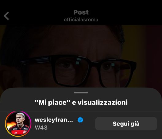 Wesley, indizio social: spunta un like al post della Roma- FOTO- immagine 2