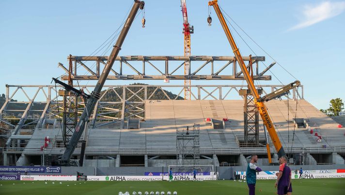 GERMOGLI PH: 22 MAGGIO 2026 FIRENZE STADIO ARTEMIO FRANCHI SERIE A FIORENTINA VS ATALANTA NELLA FOTO LAVORI CANTIERE CURVA FIESOLE Franchi, il Comune approva i lavori temporanei per far giocare la Fiorentina - immagine 1