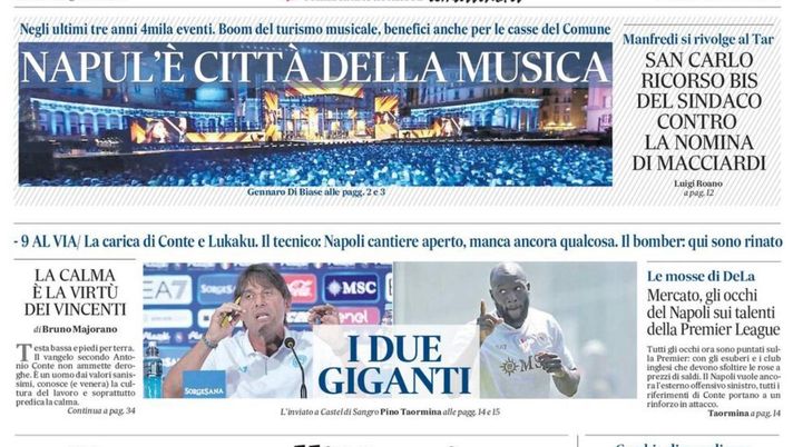 Il Napoli sui media: le prime pagine dei quotidiani di oggi- immagine 1