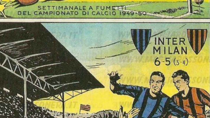 Questa la copertina di GOAL! settimanale a fumetti della stagione 1949-50 ripescata da Maglia Rossonera 76 anni fa il derby di Milano più folle di sempre: Inter-Milan finisce con 11 gol