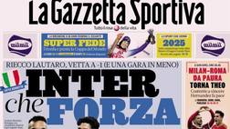 PRIMA PAGINA GAZZETTA DELLO SPORT OGGI: “Gasp frenato, ma resta primo e aspetta Conte”