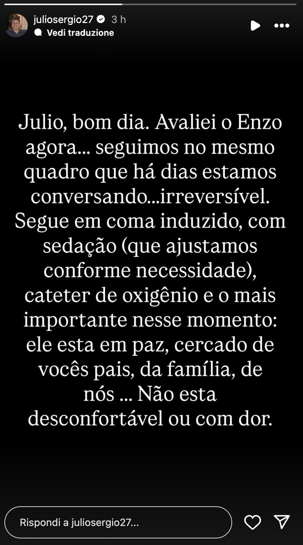Dramma Julio Sergio: “Mio figlio è in coma, la situazione è irreversibile”- immagine 2