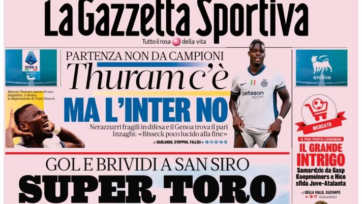 PRIMA PAGINA GAZZETTA DELLO SPORT OGGI: “Inzaghi al rinnovo, ci metto la firma”
