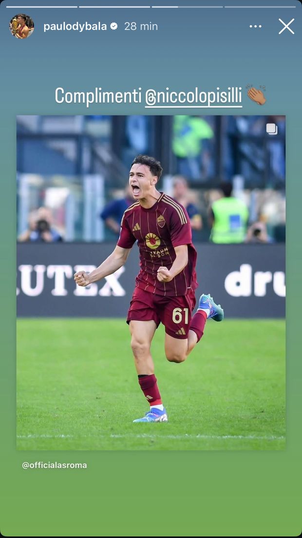 Roma-Venezia, Paredes e Dybala applaudono Pisilli: “Complimenti”- immagine 2