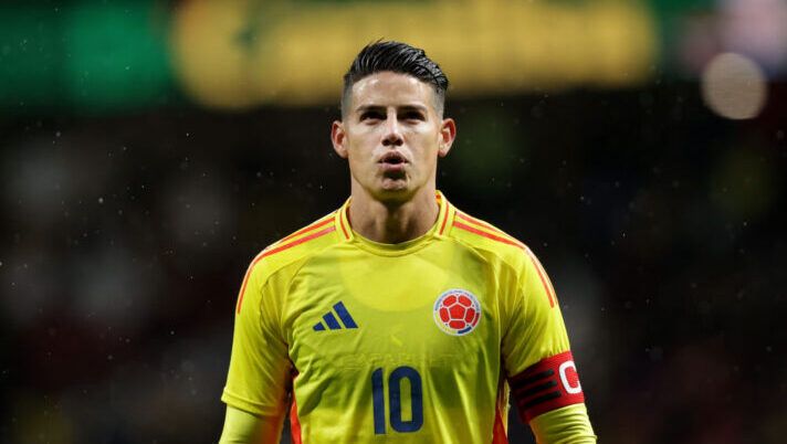 MADRID, SPAIN - MARCH 26: James Rodriguez of Colombia reacts during the friendly match between Romania and Colombia at Civitas Metropolitan Stadium on March 26, 2024 in Madrid, Spain. (Photo by Gonzalo Arroyo Moreno/Getty Images) (Photo by Gonzalo Arroyo Moreno/Getty Images) MERCATO – James, la risposta del ds! Huijsen, Lukaku, Osimhen, P. Lopez, Kiwior, Praet, Carboni… - immagine 1