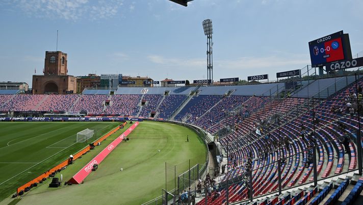 BOLOGNA, ITALY - MAY 28: A general view of the inside of the stadium prior tog the Serie A match between Bologna FC and SSC Napoli at Stadio Renato Dall'Ara on May 28, 2023 in Bologna, Italy. (Photo by Alessandro Sabattini/Getty Images) Bologna-Milan, CdA d’urgenza della Lega: si valutano due sedi alternative - immagine 1