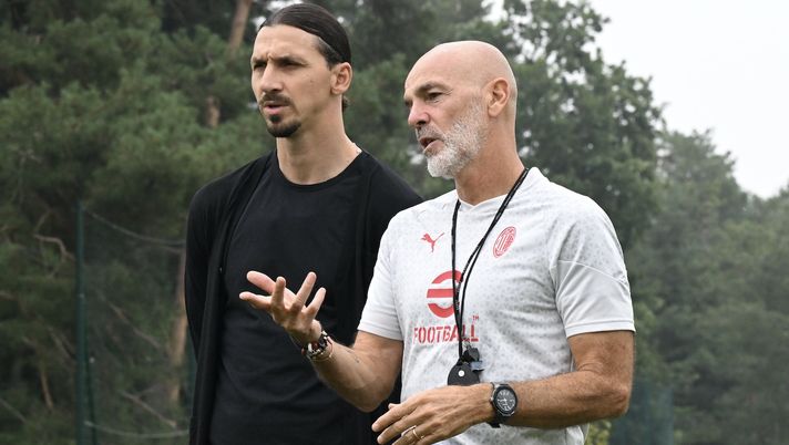 Ibrahimovic Pioli AC Milan allenamento Milan Milanello