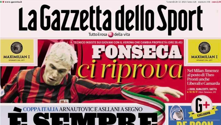 PRIMA PAGINA GAZZETTA DELLO SPORT: “Hancko vuole solo la Juve” - immagine 1