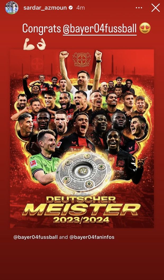 Germania, il Bayer Leverkusen vince il campionato: arrivano i complimenti di Azmoun- immagine 2