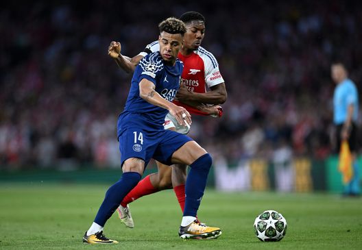 Desire Doue e Myles Lewis-Skelly durante Arsenal-PSG (Foto di Justin Setterfield/Getty Images) Psg-Arsenal, il pronostico di DDD: Luis Enrique non può sbagliare- immagine 2