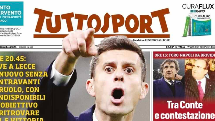 PRIMA PAGINA TUTTOSPORT OGGI: “Tra Conte e contestazione Cairo prende Pianelli” - immagine 1