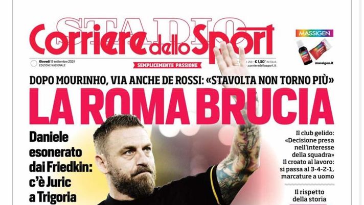 prima pagina corriere dello sport oggi
