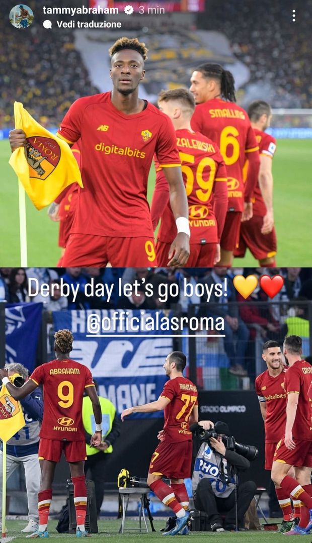 Roma, Abraham suona la carica: “È il giorno del derby. Forza ragazzi”- immagine 2