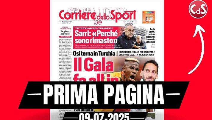 Prima pagina Corriere dello Sport: 'Osimhen torna al Galatasaray'
